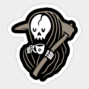 Grim Reaper Love Coffee Sticker